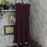 DKNY Womens Sheath Ponte Utility Midi Fit Flare Dress DD9H1668 Maroon Red 6