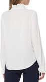 Tommy Hilfiger Women's Long Sleeve Ruffle Front Blouse H28TC15A Ivory M