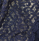 X By Xscape Plus Size Ruched Lace Gown Dress XC121W Navy Blue 18W