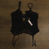 Adore Me Lynn Bustier Floral Leopard Lace Lingerie Corset 90038744 Jet Black 40D