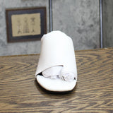 Alfani Womens Colyerrl Leather Block Heel Slide Sandals White Leather 6M