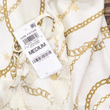 INC International Concepts Womens Satin Chemise Nightgown Celia Chain White M