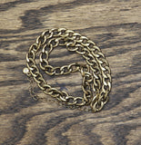 Fashion Heavy Curb Cuban Chain Link Necklace Matte Gold 16" + 3"