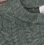 Universal Thread Cozy Knit Ribbed Cable Crewneck Pullover Sweater Green XS