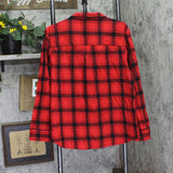 Wondershop Womens Plaid Flannel Long Sleeve Pajama Shirt Holiday Red / Black L