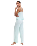 INC International Concepts Knit Tank & Pajama Pants Set Clear Dew Green S