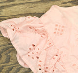 Sam Edelman Womens Eyelet Cap Sleeve Self Tie Cotton A-Line Mini Dress Pink 8