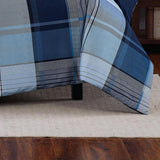 Truly Soft Trey Plaid Polyester 3-Piece Duvet Set Multicolor Blue Full/Queen