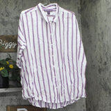 Gloria Vanderbilt Daisy Short Sleeve High-Low Button-Down Shirt Vintage White 3X