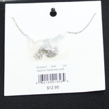 David's Bridal Interlocking Ring Pendant Bridal Necklace Silver Gray 16" + 3"