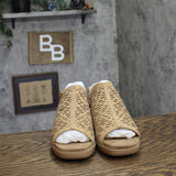 JBU By Jambu Womens Tessa Shooties Round Toe Wedge Sandals Tan Shimmer Brown 8M