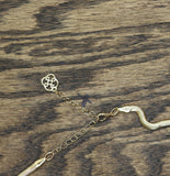 Daisy Fuentes Chain Filligree Dangly Earring Necklace Set Gold / Blue 17" + 3.5"