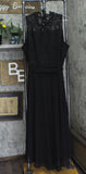 City Chic Womens Trendy Plus Size High-Low Keyhole Belted Lace Dress Black 18W