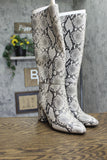A New Day Knee-High Block Heel Boots with Memory Foam Cream Snake Print Brown 7M