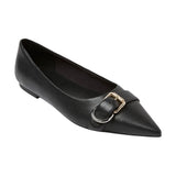 A New Day Pointed Toe Buckle Ballet Flats 94462478 Black 6.5M