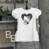 Hello Kitty Girls Lined A-Line Sheath Dress with Faux Fur Collar Off White 3T