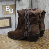 Universal Thread Womens Patsy Tall Fringe Western Boots Brown Multi 8.5M