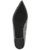 On 34th Womens Millee Embellished Bow Pointed-Toe Flats Silver Tweed Gray 5.5M