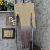 Inc International Concepts Womens Knit Ombre Sweater Dress Brown Multi M