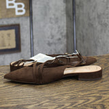 A New Day Womens Twiggy Multi Buckle Mini Heel Flats 94303758 Brown 7.5M
