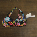 Bleu By Rod Beattie Escape Cross Strap Bra-Sized Bikini Swim Top Black Multi 34D