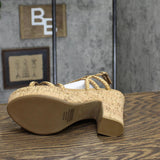 Sun Stone Block Heel Buckle Dress Sandals Amputee Replacement Left Shoe Only 10M