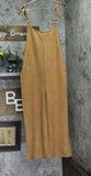 Cupshe Camel Faux Suede Knit Wide Leg Sleeveless Jumpsuit Beige Khaki Brown S