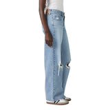 Levi's Womens Superlow Jeans 2-Button Zip Fly Distressed Table Talk Blue 29x32