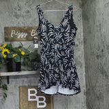 Island Escape Underwire Swimdress One Piece Swimsuit R760576 Black / White 16