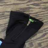 Aogda Womens Fleece Lined Cycling Pants w/ Leg Zip Black Multi L
