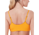 Andie Womens Maui Ribbed Bikini Swim Padded Top AT383 Tangerine Orange S