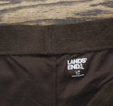 Lands' End Womens Sport Knit High Rise Corduroy Leggings Rich Coffee Brown PL
