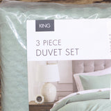Comfort Spaces Breathable Dotted Wave 3-Piece Duvet Cover Set Sage Green King