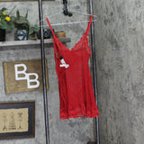 Oh La La Cheri 2139 Valentine Lace Babydoll Nightgown And G-String Set Red M