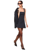 Avec Les Filles Womens Square-Neck Sleeveless Sheath Dress 83666 Charcoal Gray 6