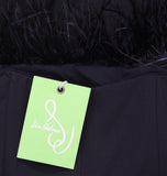 Sam Edelman Women's Strapless Feather-Trim Jumpsuit 40H144-S4 Black 6