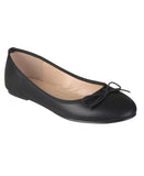 Journee Collection Womens Vika Flats Bow Accent Lightweight VIKA-WD Black 7.5W