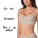 Leonisa Back Support Posture Corrector Wireless Sports Bra Beige Brown 36C