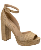 Sun + Stone Reemaa Block-Heel Platform Sandals Open Toe Gold Yellow 9M