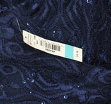 R&M Richards Womens Sleeveless Sequin Lace Mermaid Gown 3198 Navy Blue 16