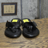 Italian Shoemakers Corinne Womens Flat Sandal with Buckle Thong Black 7M