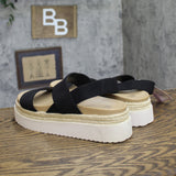 Wild Fable Double Strap Slingback Espadrille Open Toe Sandals Black / Brown 9M