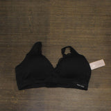 Nearly Nude Womens Seamless Wirefree Bra with Lace Trim 654379 Black 2XL