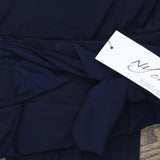 Ny Collection Womens Petite Cropped Pull On Pants with Sash Navy Blue PM