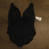 Bleu By Rod Beattie Key Item Plunging V-Neck One-Piece Swimsuit Black 22W