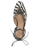 INC International Concepts Lace-up Heel Strappy Sandals Zebra Black White 7.5M