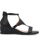 Journee Collection Women's Trayle Wedge Sandals TRAYLE-WEDGE-SANDAL Black 10M