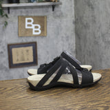 Bearpaw Acacia Microsuede Open Toe Strappy Slide Sandals 91373686 Black 8M