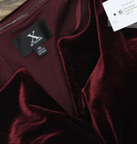 X By Xscape  Velvet Long Sleeve Off-The-Shoulder Sheath Dress Burgundy Red 16