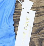 Anne Cole Surplice Twist Front Underwire Tankini Swim Top Arctic Blue 32DD / 34D